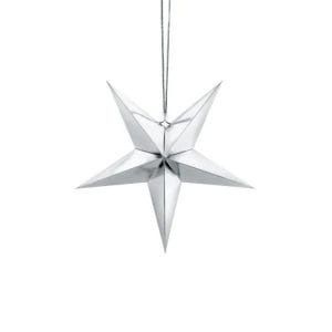 Custom 5 Point Mirror Paper Star With Silver Twine 30/45/70cm Wholesale Price