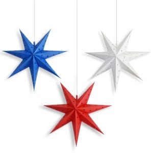 Custom Independence Day Star Lantern Shades Red White Blue With Big Promotion