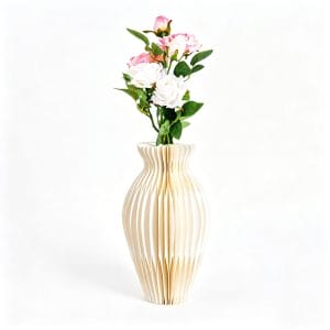 Custom Pleated Paper Vase | OEM Neutral Home Decor Vase Supplier