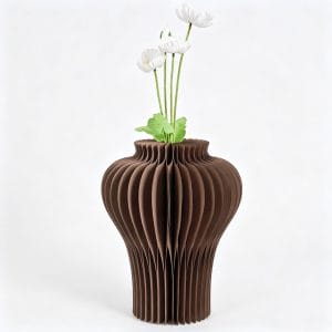 Large Origami Paper Vase | Bulk Modern Pleated Vase for Rustic & Minimalist Decor