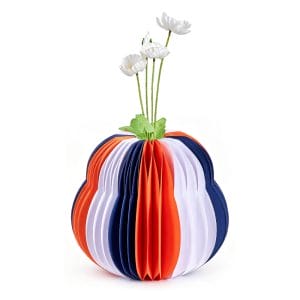 Color Block Origami Paper Vase | Bulk Minimalist Pleated Vase for Floral Arrangements