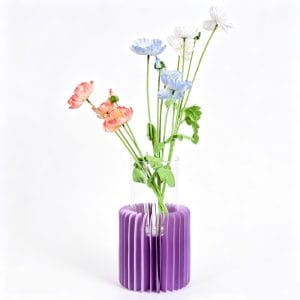 Foldable Origami Vase Base with Glass Insert | Bulk Rustic/Modern Decor Vase