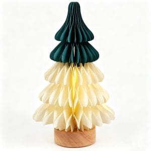 Foldable Honeycomb Christmas Tree Lamp | Bulk Two-Tier Winter Tabletop Decor Light