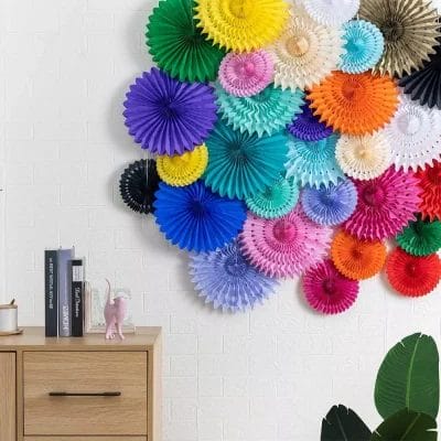 paper fan decorations for wall decor home trends