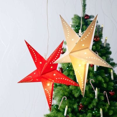paper star lanterns for christmas tree ornaments