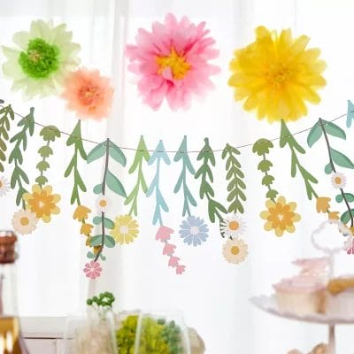 spring paper flower garland decorations